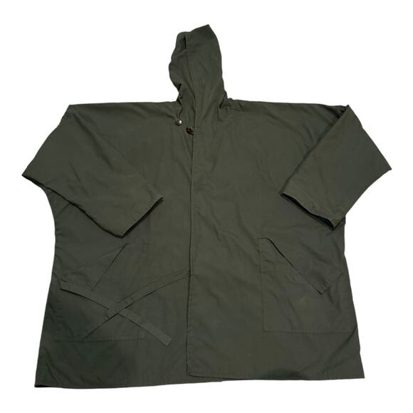 Vintage Japanalia by Eiko Sakai reversible hood coat green blue size M oversized - Picture 16 of 16